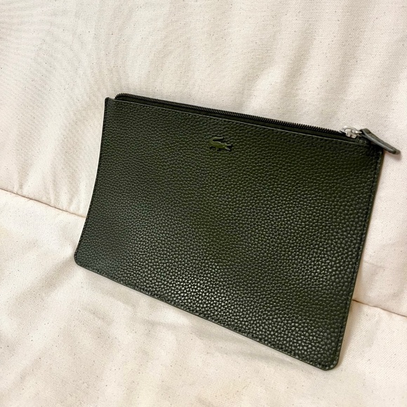 Lacoste Handbags - Green khaki Lacoste clutche wristlet mini bag